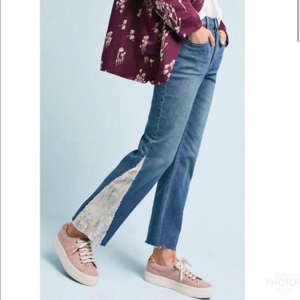 Anthropology Pilcro High Rise Sequined Jeans